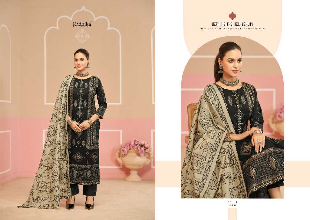 Radhika Azara Black Cherry Wholesale Blossom Cotton With Work Dress Material