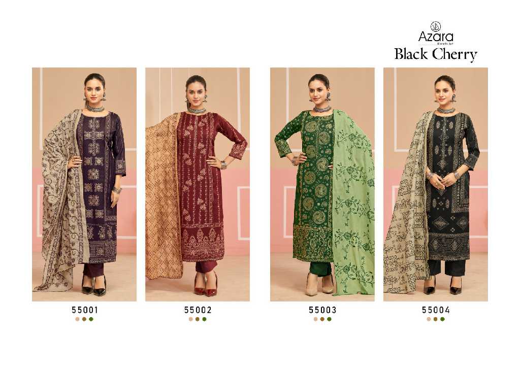 Radhika Azara Black Cherry Wholesale Blossom Cotton With Work Dress Material