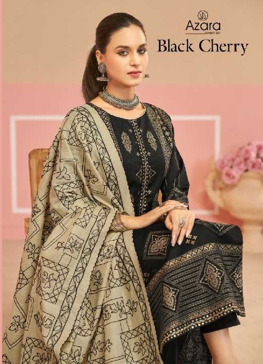 Radhika Azara Black Cherry Wholesale Blossom Cotton With Work Dress Material