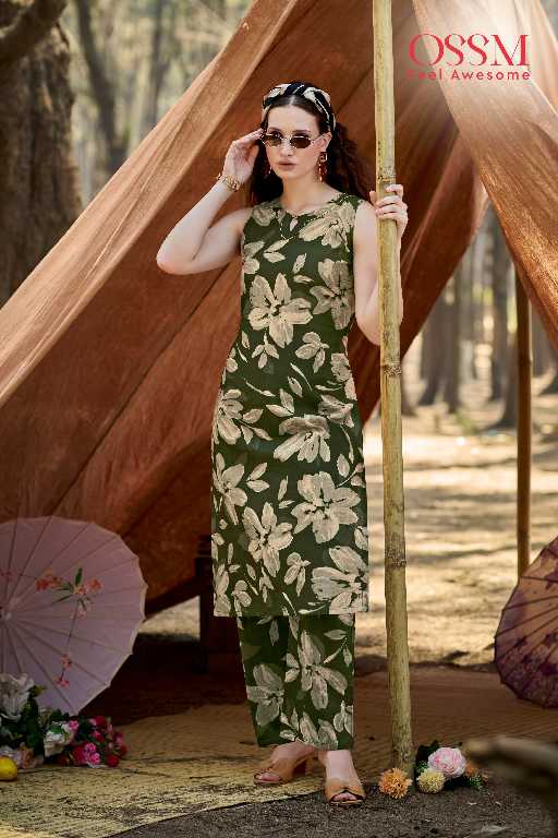 OSSM Summer Threads Vol-2 Wholesale A line Sleeveless Cord set with Hand work and Pocket