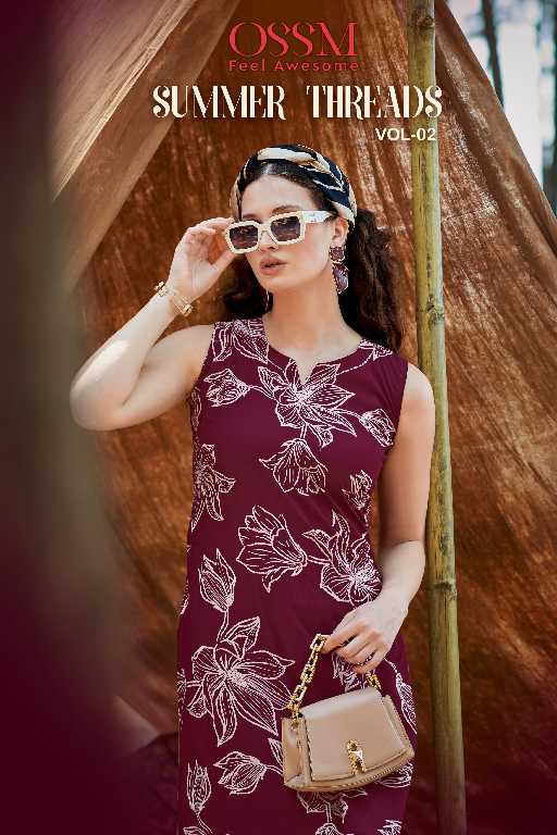 OSSM Summer Threads Vol-2 Wholesale A line Sleeveless Cord set with Hand work and Pocket