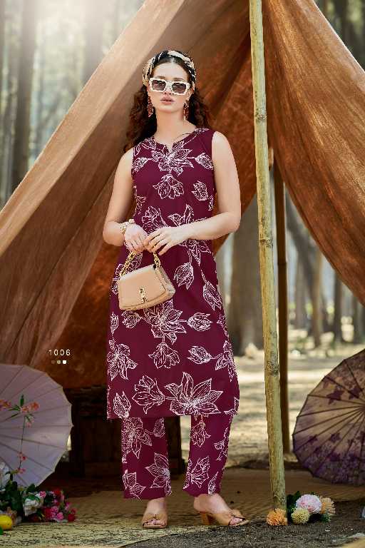 OSSM Summer Threads Vol-2 Wholesale A line Sleeveless Cord set with Hand work and Pocket