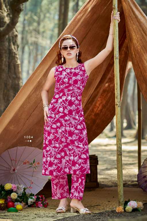 OSSM Summer Threads Vol-2 Wholesale A line Sleeveless Cord set with Hand work and Pocket