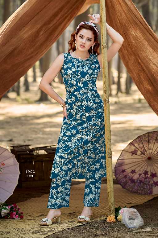 OSSM Summer Threads Vol-2 Wholesale A line Sleeveless Cord set with Hand work and Pocket