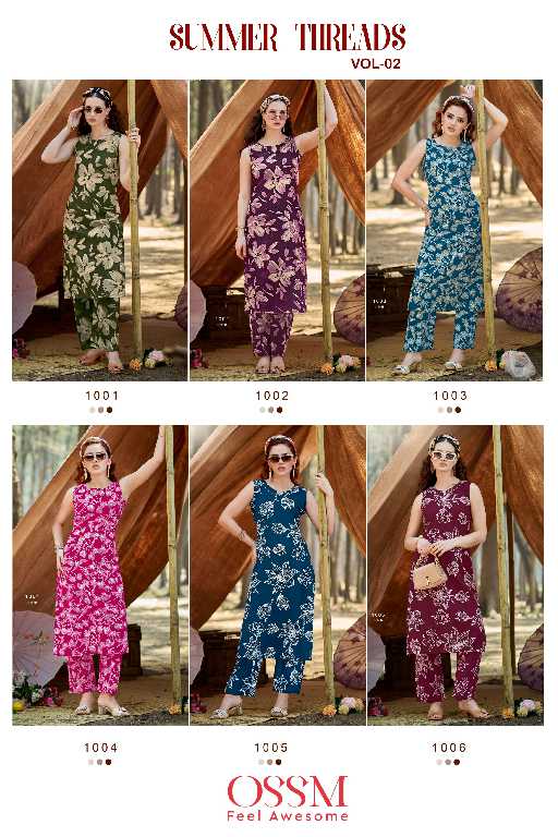 OSSM Summer Threads Vol-2 Wholesale A line Sleeveless Cord set with Hand work and Pocket
