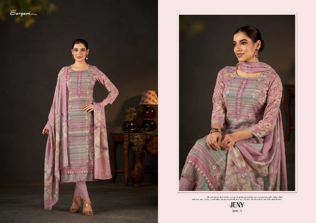 Sargam Jeny Wholesale Pure Viscose Muslin With Embroidery Work Dress Material