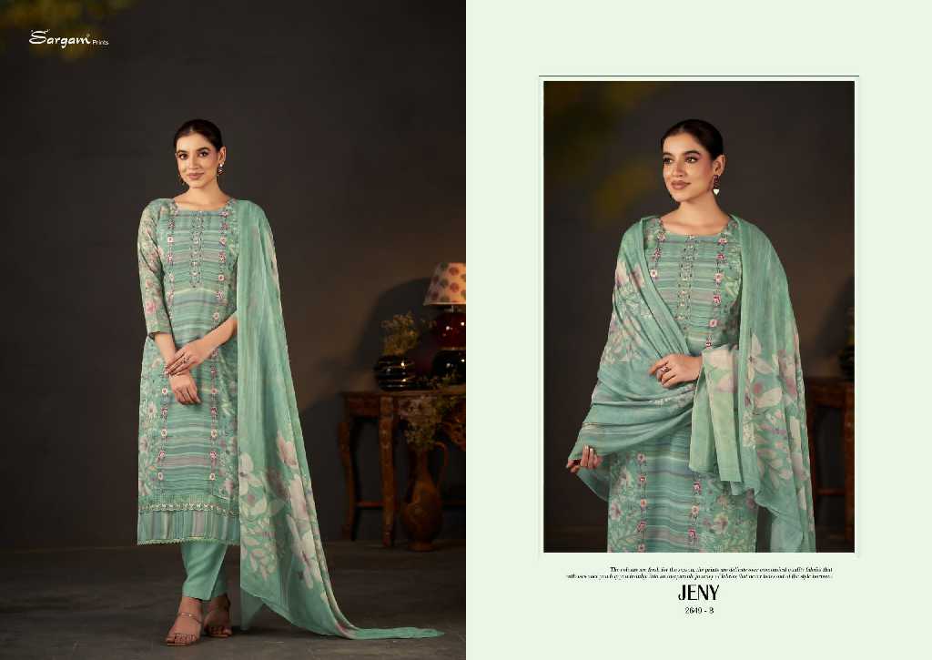 Sargam Jeny Wholesale Pure Viscose Muslin With Embroidery Work Dress Material