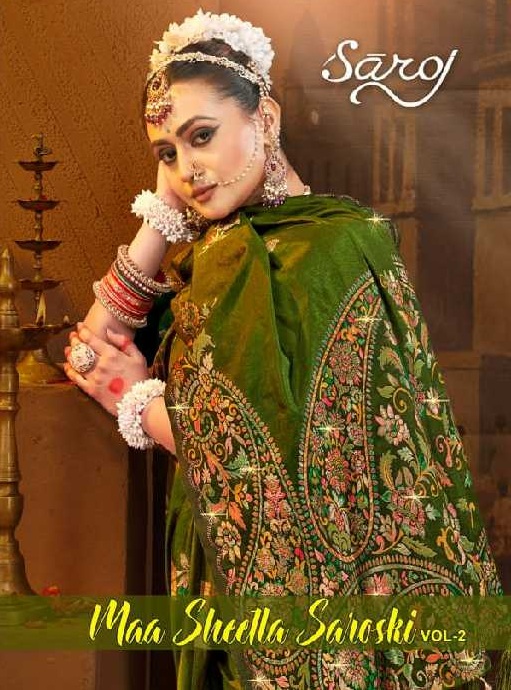 Saroj Maa Sheetla Saroski Vol-2 Wholesale Soft Dola Swaroski With Rich Pallu Sarees