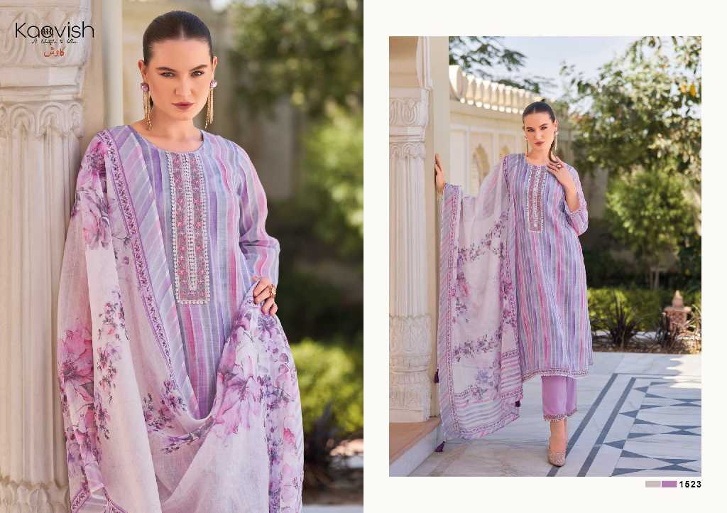 Kaavish Summer Valley Wholesale Pure Linen With Neck Patch Work Salwar Suits