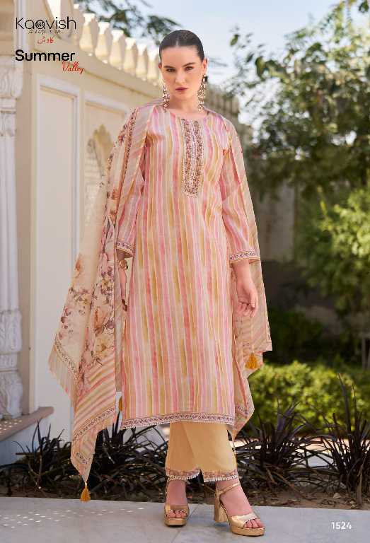 Kaavish Summer Valley Wholesale Pure Linen With Neck Patch Work Salwar Suits