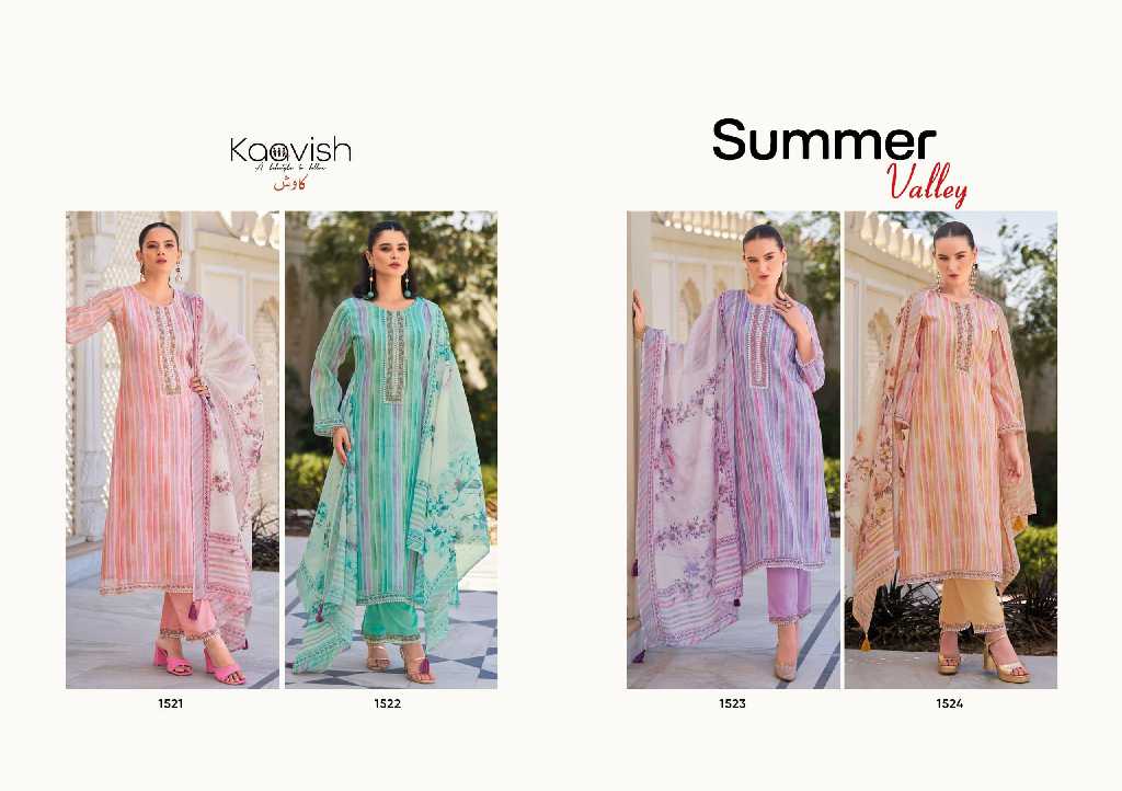 Kaavish Summer Valley Wholesale Pure Linen With Neck Patch Work Salwar Suits