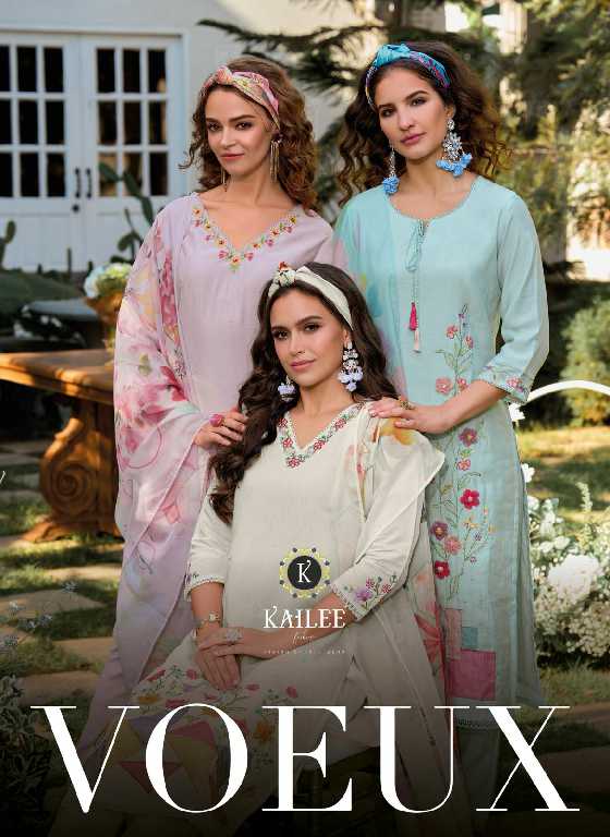 Kailee Voeux Wholesale Pure Viscose Pakistani Style Readymade 3 Piece Suits