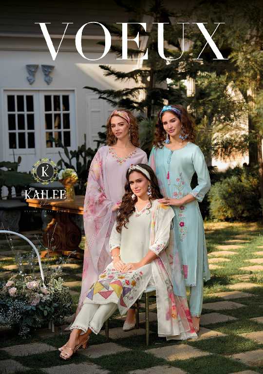 Kailee Voeux Wholesale Pure Viscose Pakistani Style Readymade 3 Piece Suits