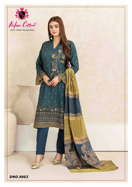 NAFISA COTTON MAHERA KARACHI SUITS VOL 9 FANCY PAKISTANI PRINTED UNSTITCH SUIT