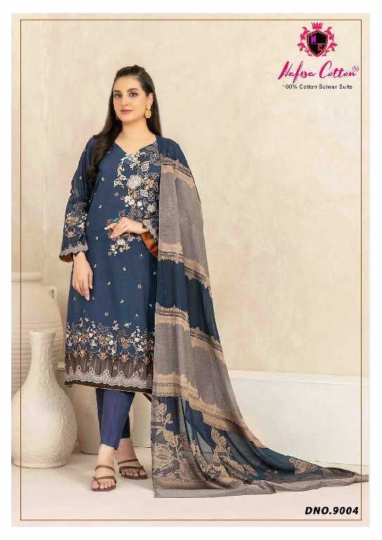 NAFISA COTTON MAHERA KARACHI SUITS VOL 9 FANCY PAKISTANI PRINTED UNSTITCH SUIT