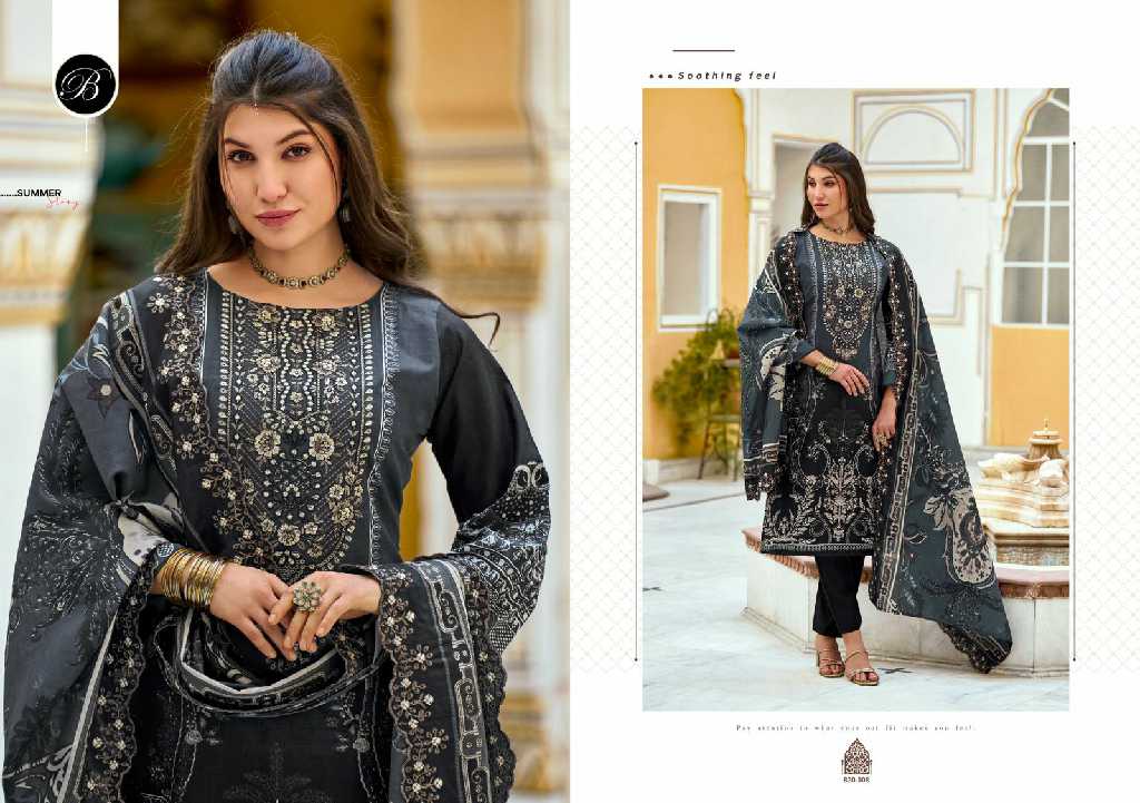 guzarish vol 21 by belliza designer cotton pakistani embroidery 3pcs dress