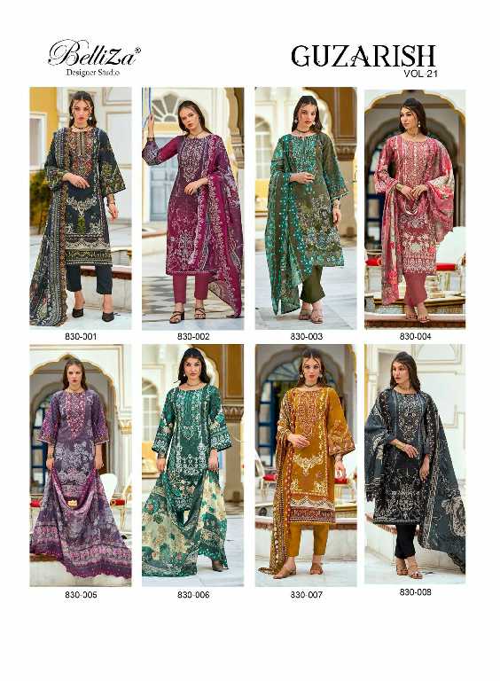 guzarish vol 21 by belliza designer cotton pakistani embroidery 3pcs dress