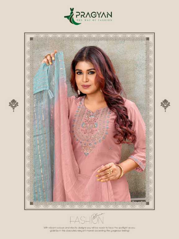 Pragyan Resham Vol-1 Wholesale Straight Cut Top With Bottom And Dupatta