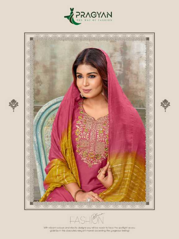 Pragyan Resham Vol-1 Wholesale Straight Cut Top With Bottom And Dupatta