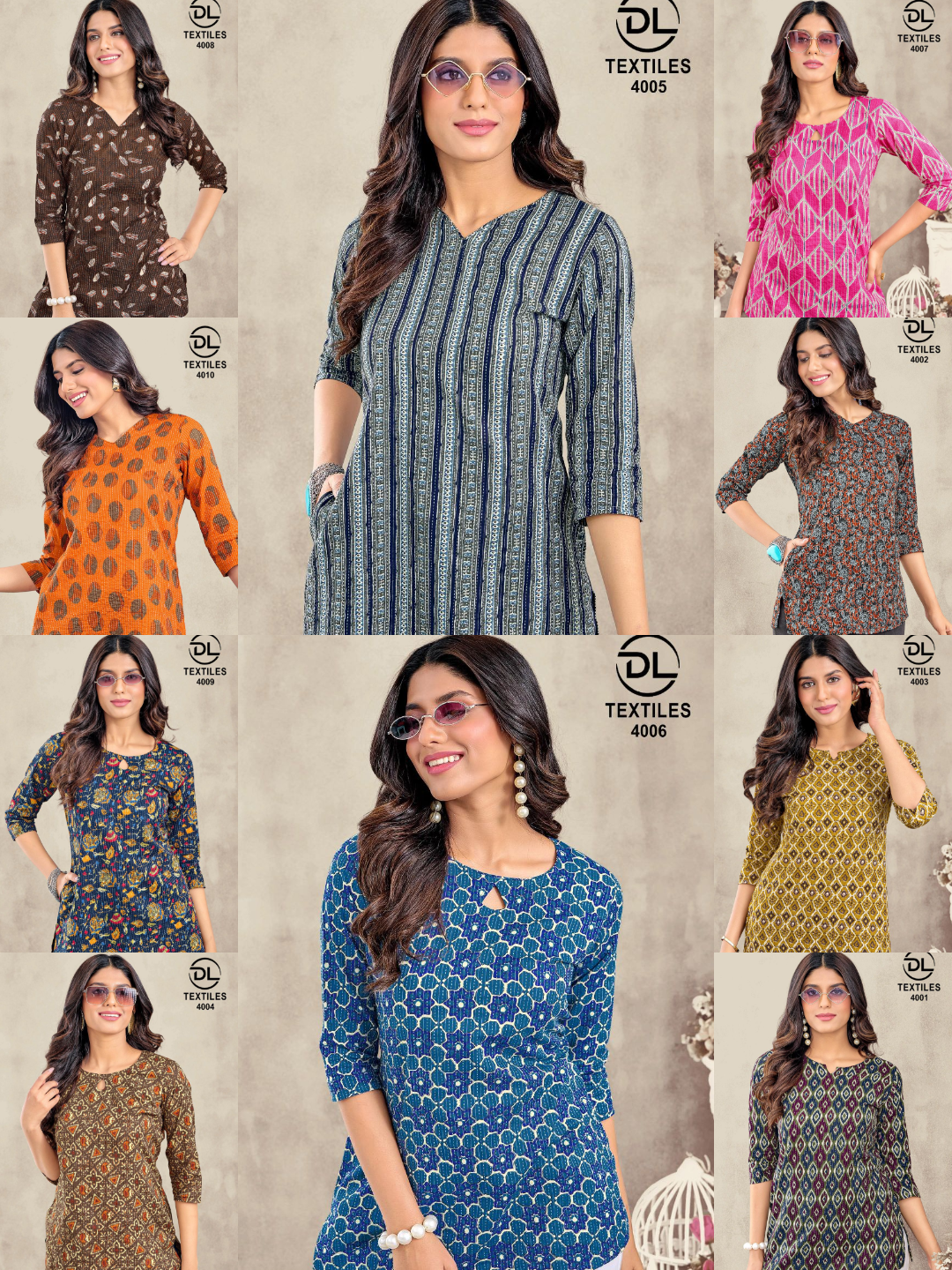 navjivan vol 4 by dl textile unique print cotton readymade short tops