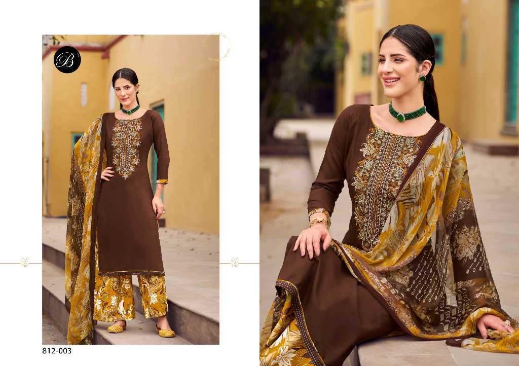 belliza designer gulbano rayon suits