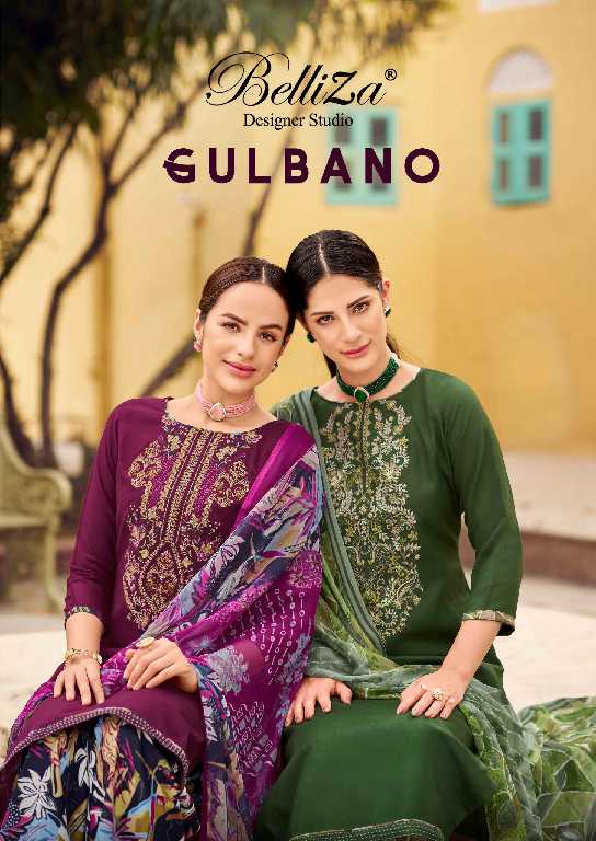 belliza designer gulbano rayon suits