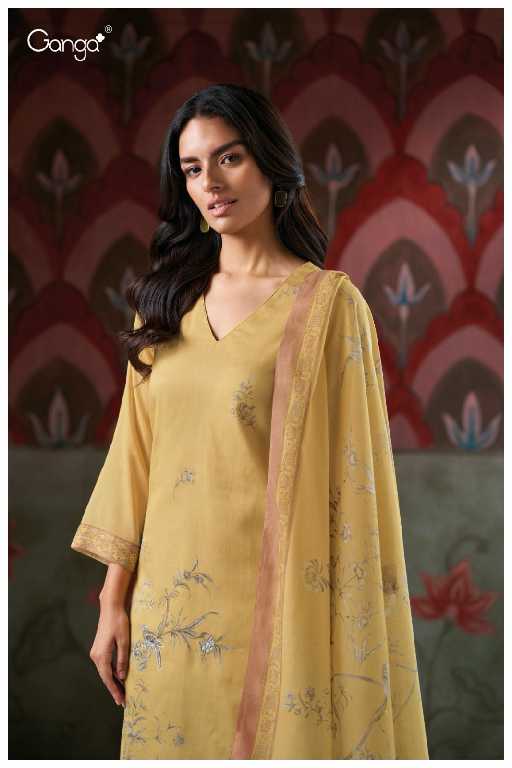 Ganga Irene S3443 Wholesale Pure Mal Printed With Hand Embroidery Salwar Suits