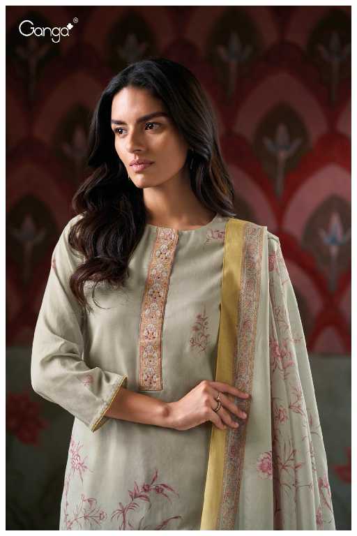 Ganga Irene S3443 Wholesale Pure Mal Printed With Hand Embroidery Salwar Suits