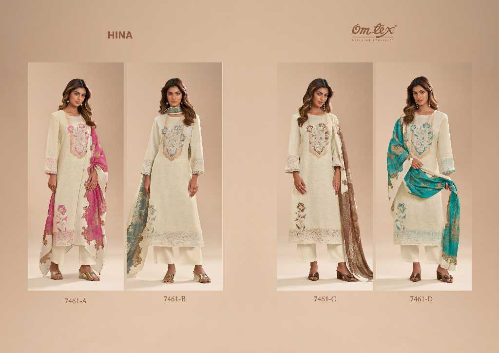 omtex hina cotton silk unstitched suits