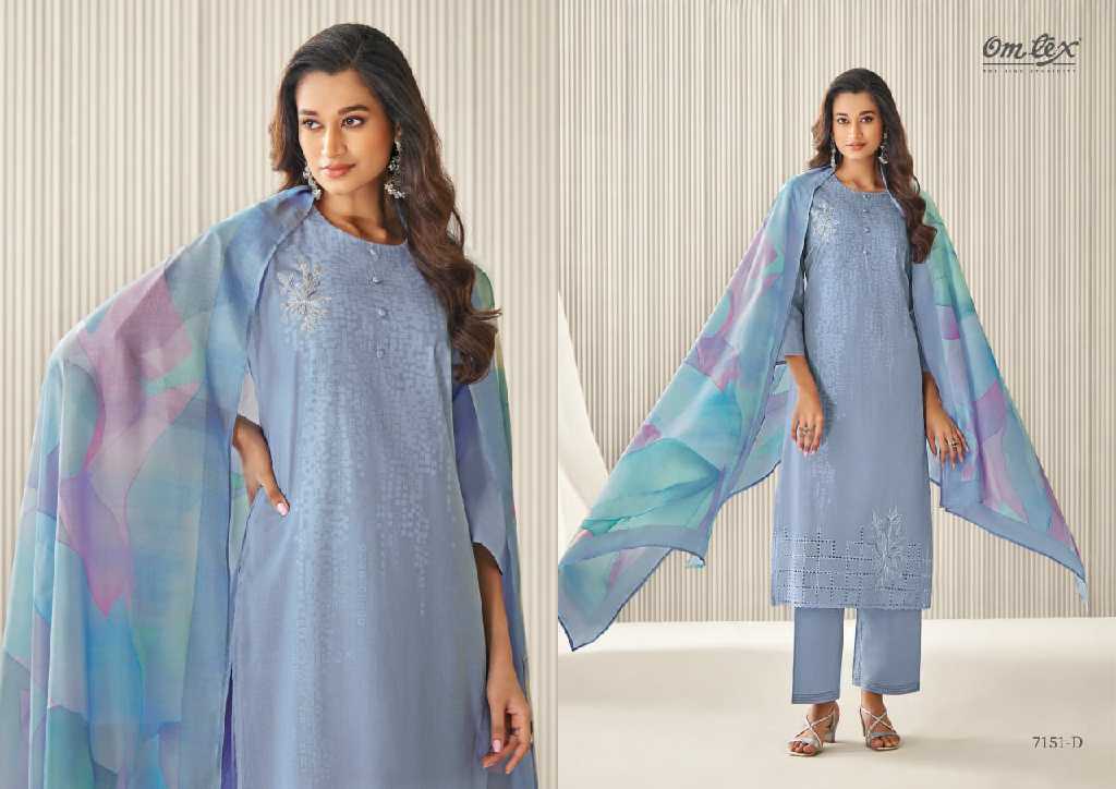 Omtex Isabella Wholesale Lawn Cotton With Embroidery Work Salwar Suits