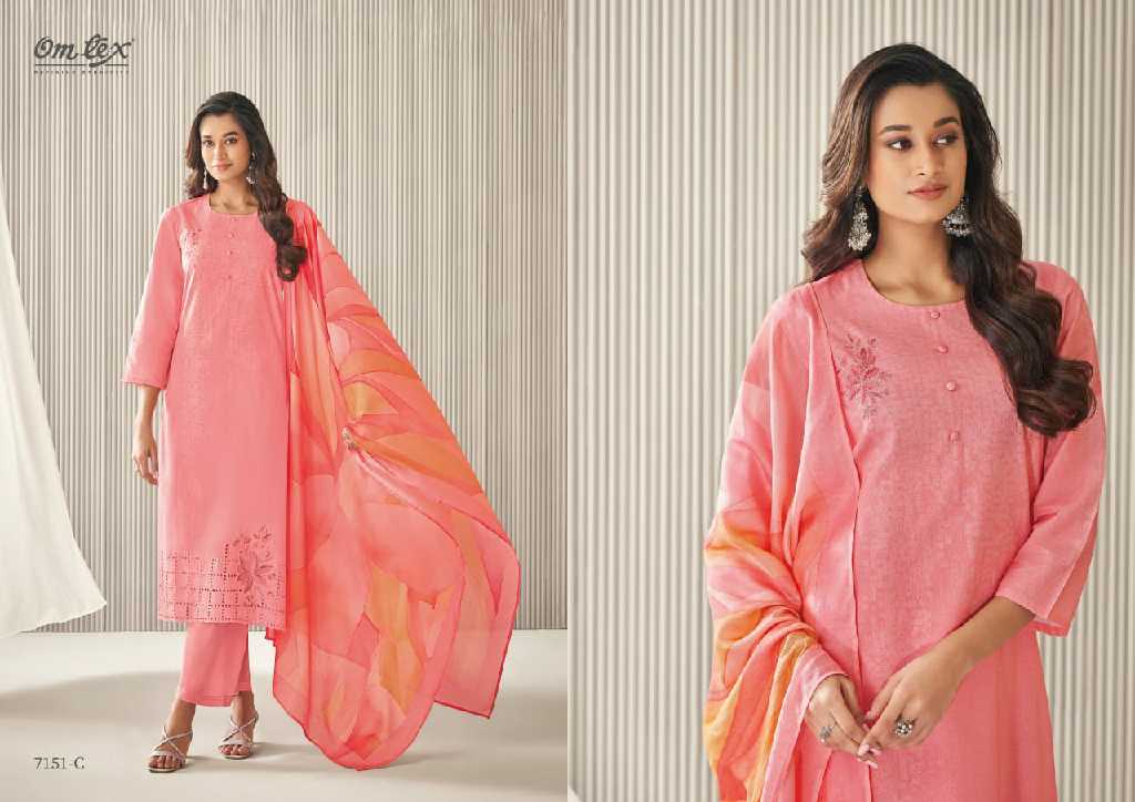 Omtex Isabella Wholesale Lawn Cotton With Embroidery Work Salwar Suits