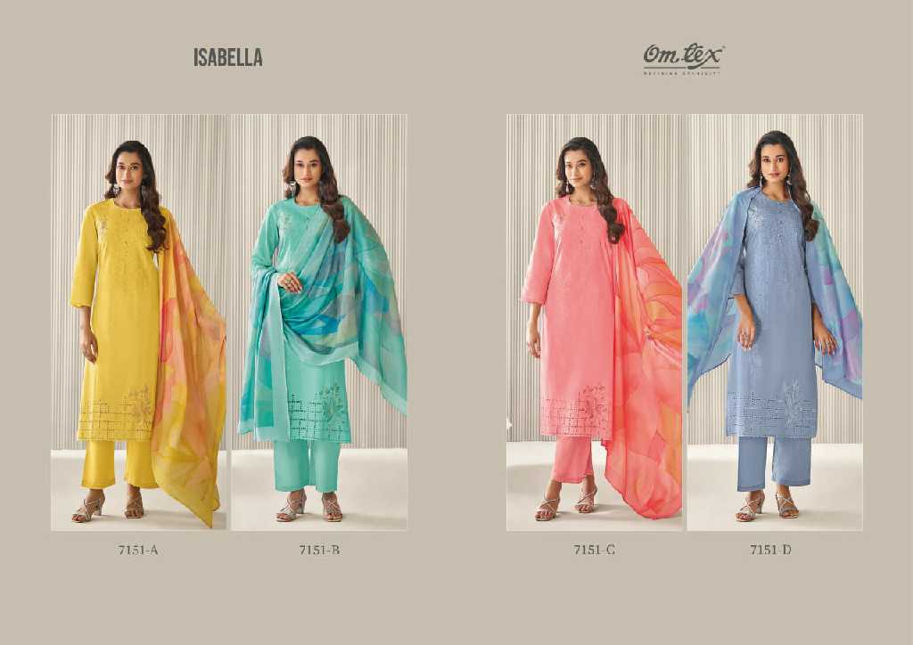 Omtex Isabella Wholesale Lawn Cotton With Embroidery Work Salwar Suits