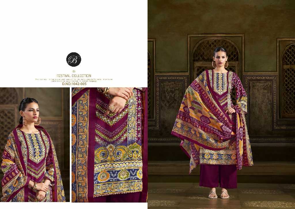 Belliza Musafir Wholesale Pure Viscose Reyon With Handwork Dress Material