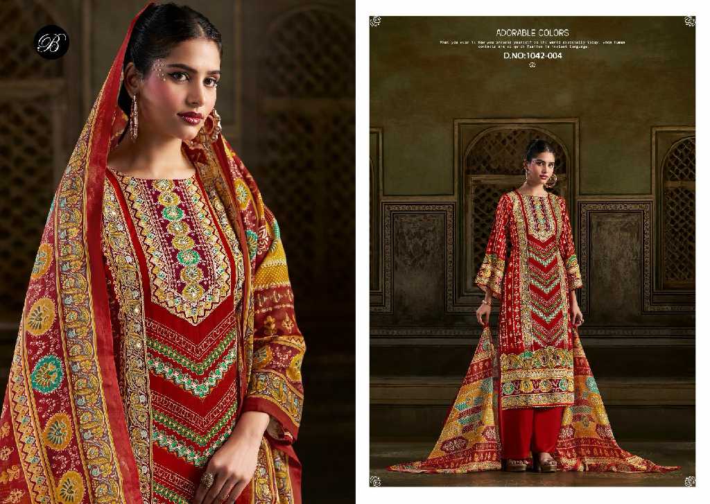 Belliza Musafir Wholesale Pure Viscose Reyon With Handwork Dress Material