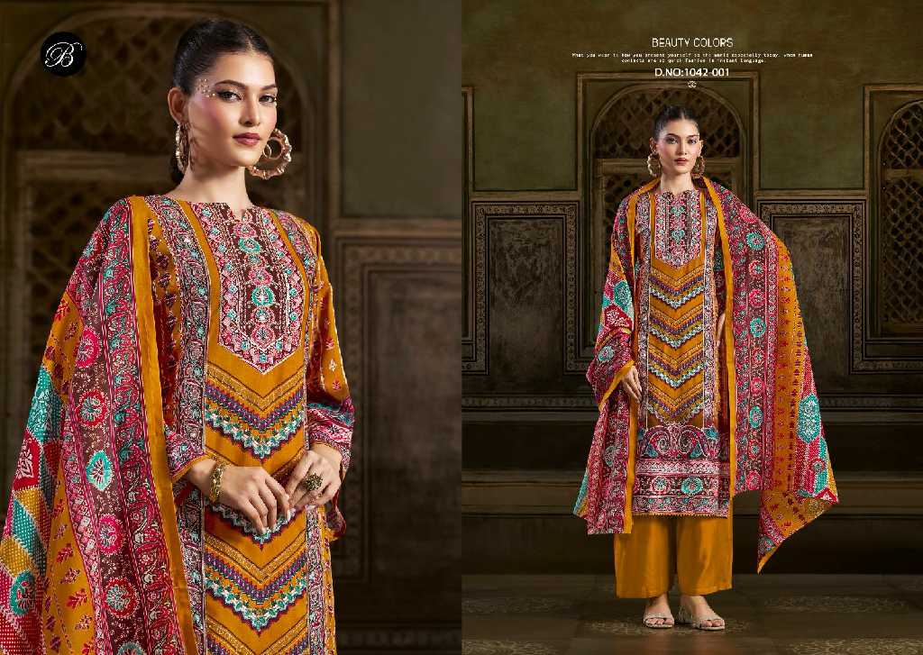 Belliza Musafir Wholesale Pure Viscose Reyon With Handwork Dress Material