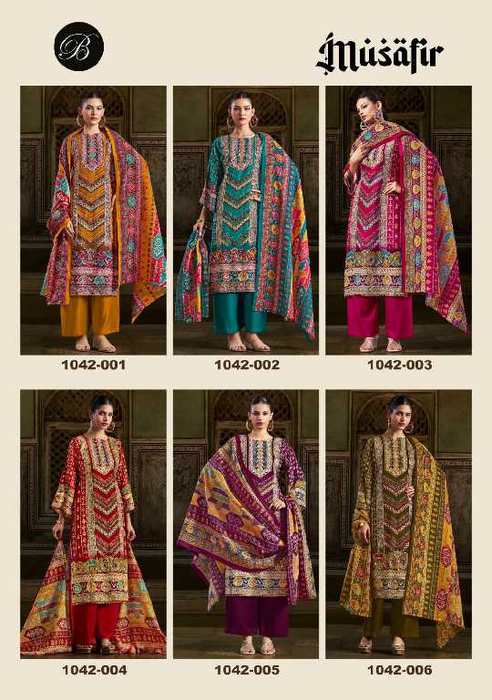 Belliza Musafir Wholesale Pure Viscose Reyon With Handwork Dress Material