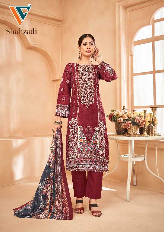 Vandana Shahzadi Vol-4 Wholesale Designer Neck Embroidery Dress Material