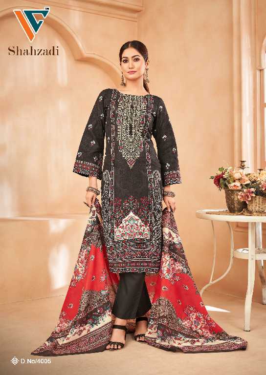 Vandana Shahzadi Vol-4 Wholesale Designer Neck Embroidery Dress Material