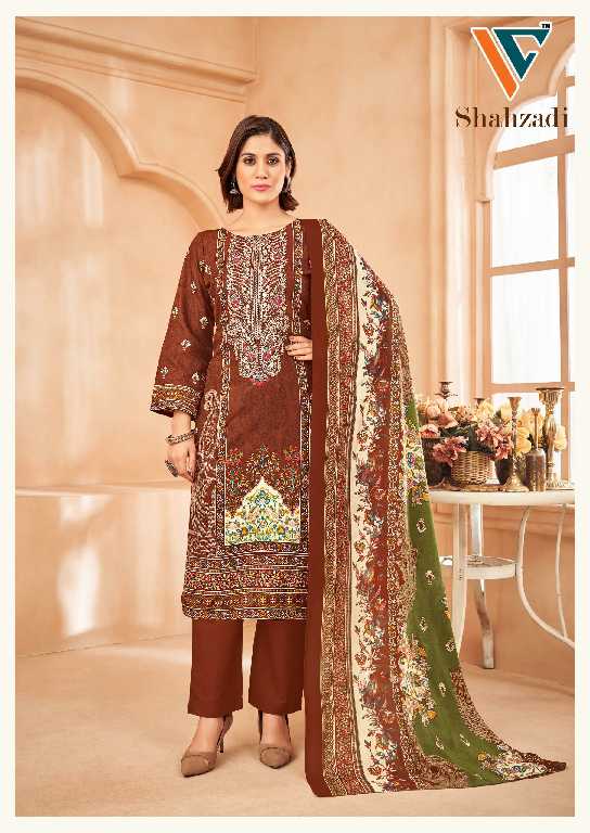 Vandana Shahzadi Vol-4 Wholesale Designer Neck Embroidery Dress Material