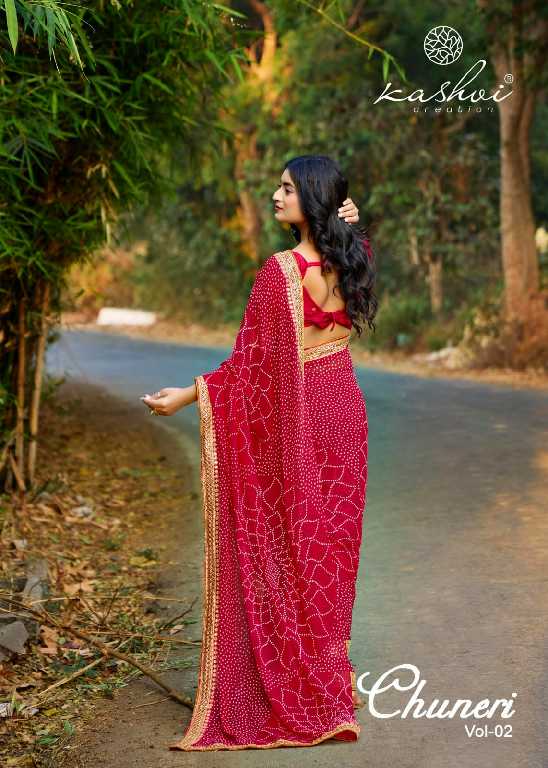 Kashvi Chuneri Vol-2 Wholesale Mono Georgette With Coding Work Sarees