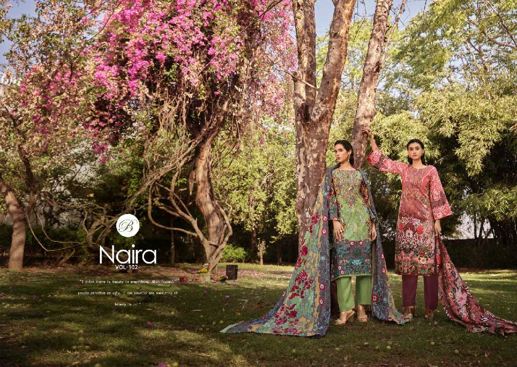 belliza designer naira vol 102 unstitched ladies suits