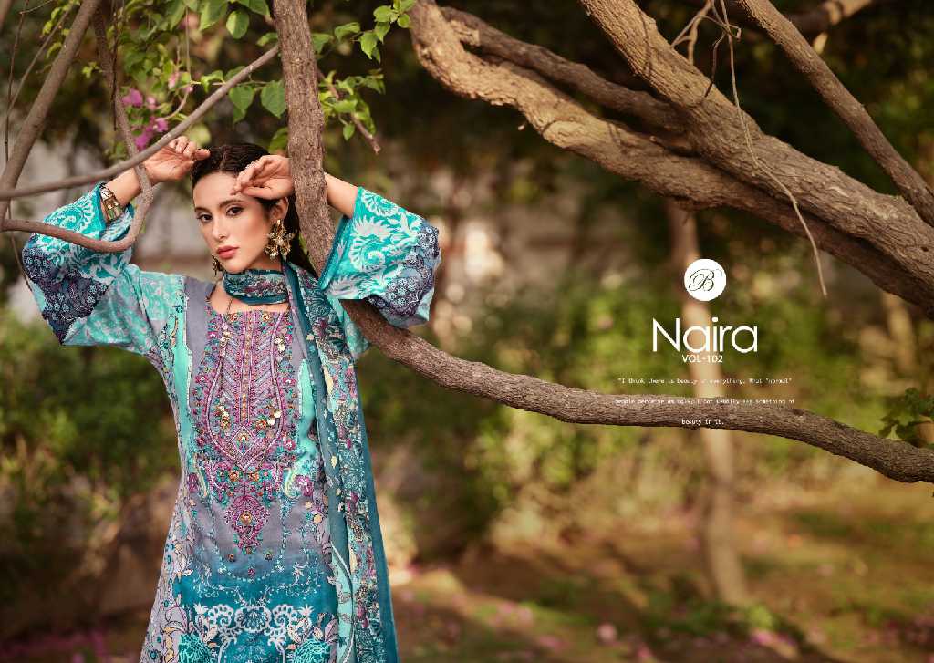 belliza designer naira vol 102 unstitched ladies suits
