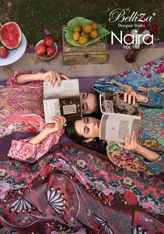 belliza designer naira vol 102 unstitched ladies suits