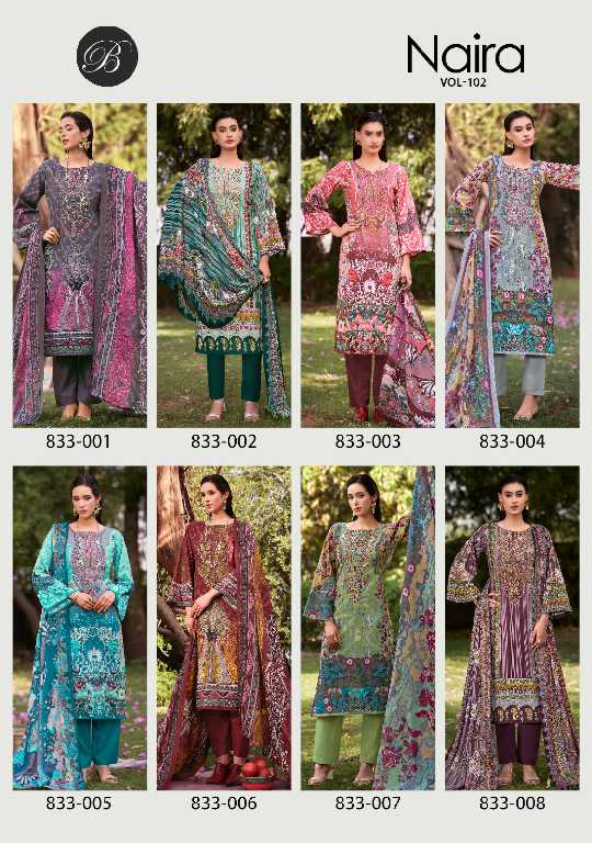 belliza designer naira vol 102 unstitched ladies suits