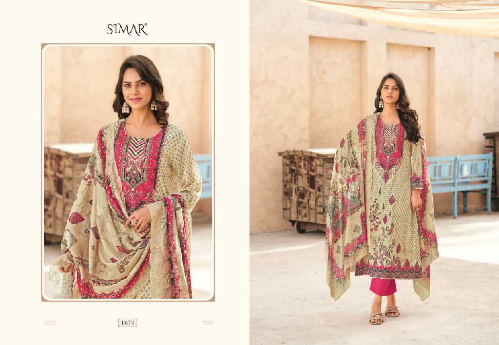Glossy Simar Saima Vol-10 Wholesale Fine Cotton With Embroidery Work Salwar Suits