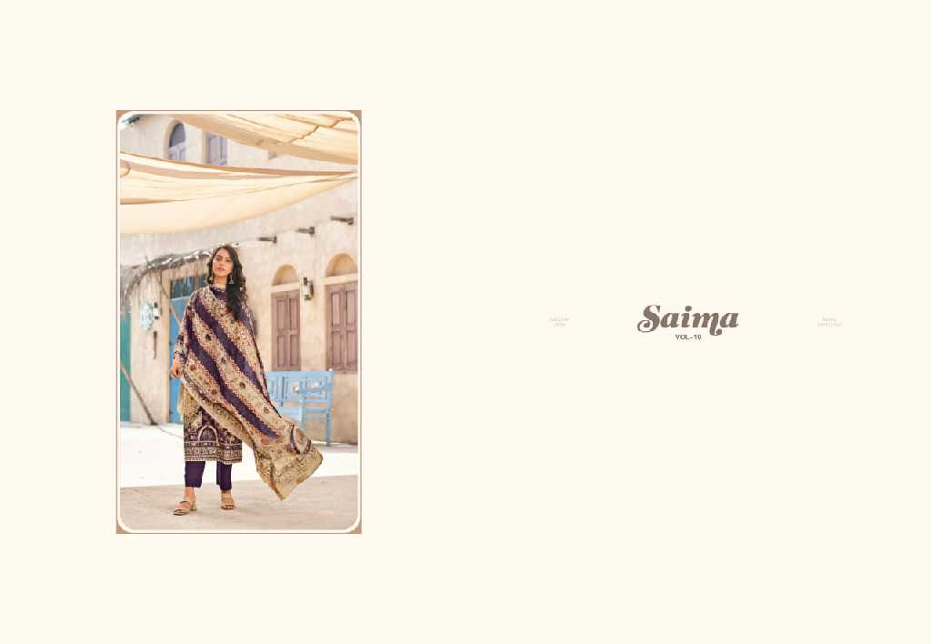 Glossy Simar Saima Vol-10 Wholesale Fine Cotton With Embroidery Work Salwar Suits