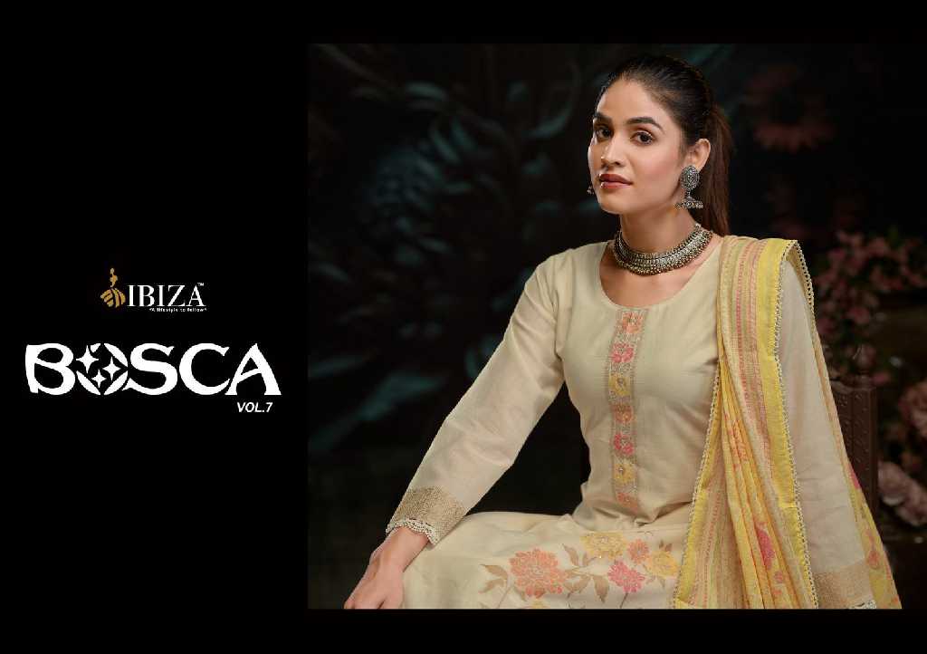 Ibiza Bosca Vol-7 Wholesale Pure Lawn Cotton With Handwork Salwar Suits