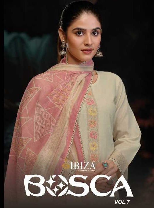 Ibiza Bosca Vol-7 Wholesale Pure Lawn Cotton With Handwork Salwar Suits