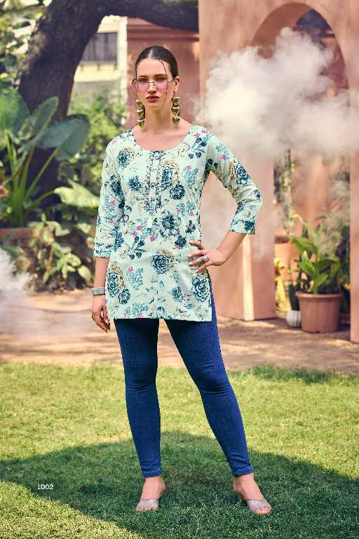 Tips And Tops Cotton Candy Vol-6 Wholesale Cotton Foil Prints Short Tops