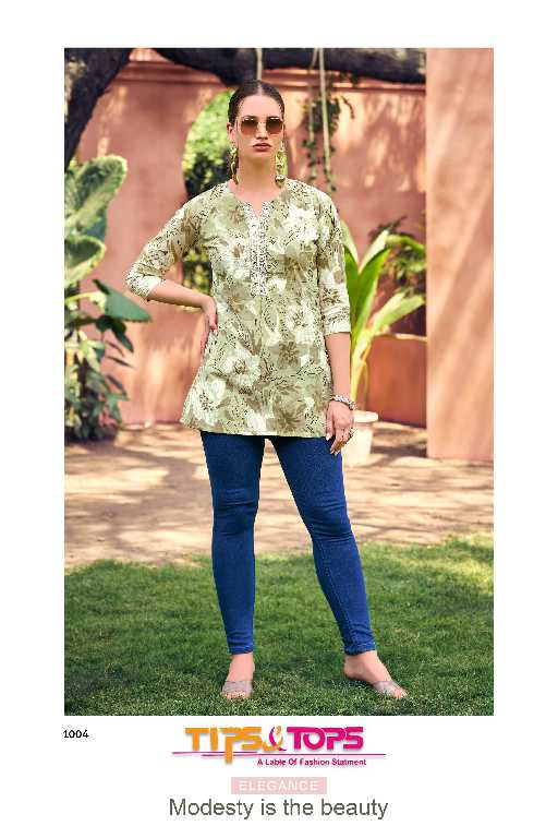 Tips And Tops Cotton Candy Vol-6 Wholesale Cotton Foil Prints Short Tops
